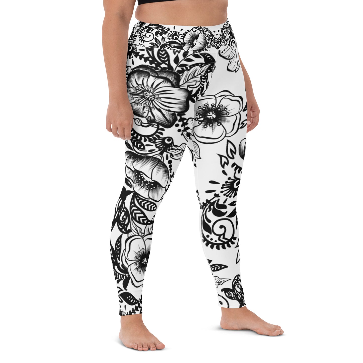 "Powerful" High Waist Leggings - B&W