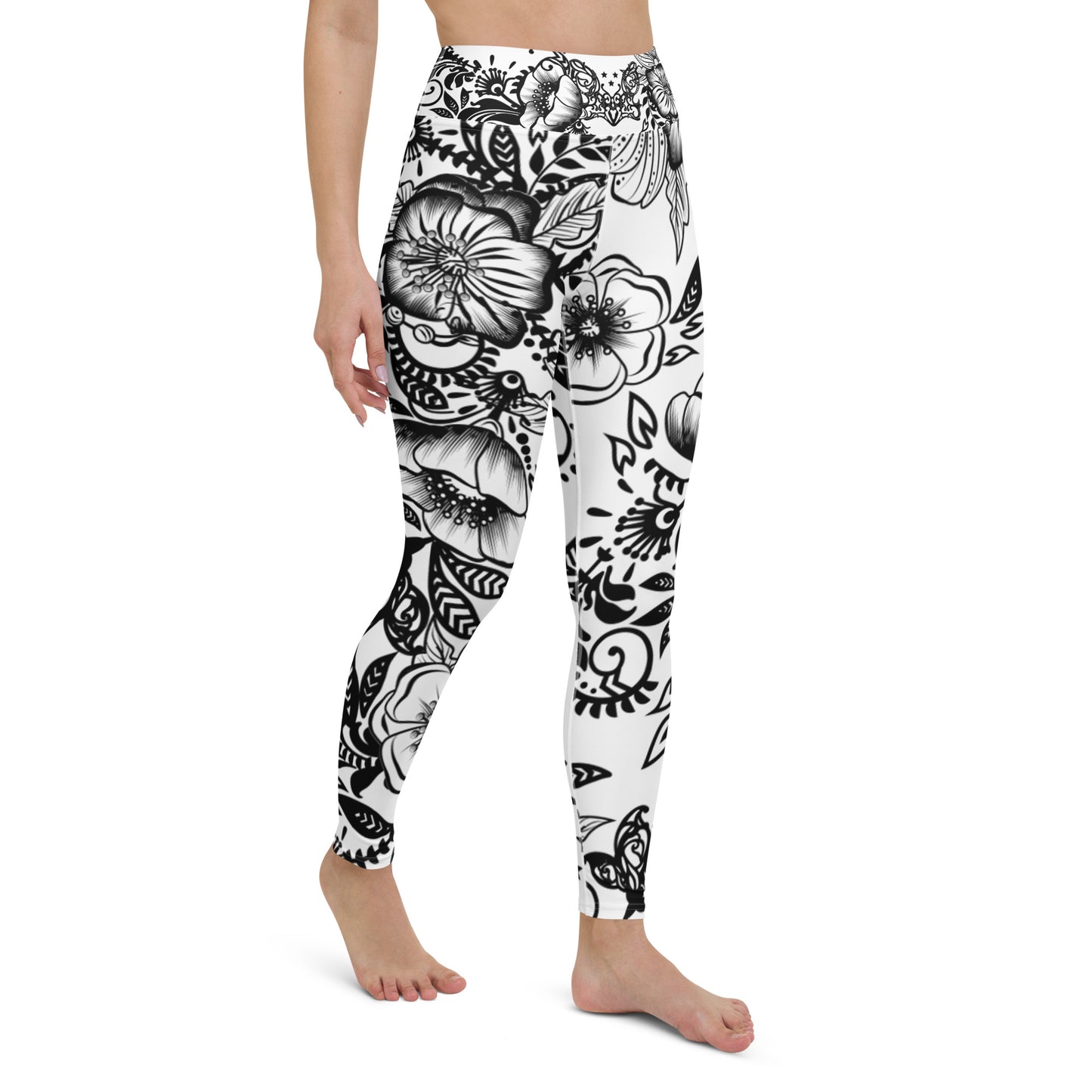 "Powerful" High Waist Leggings - B&W