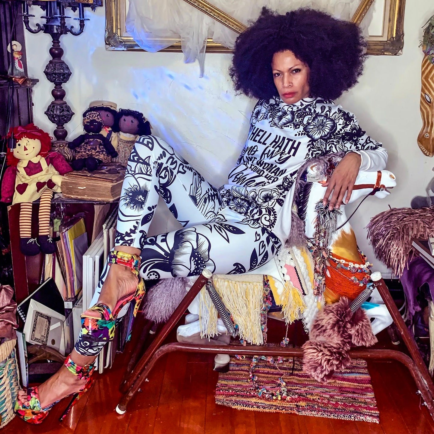 "Powerful" High Waist Leggings - B&W