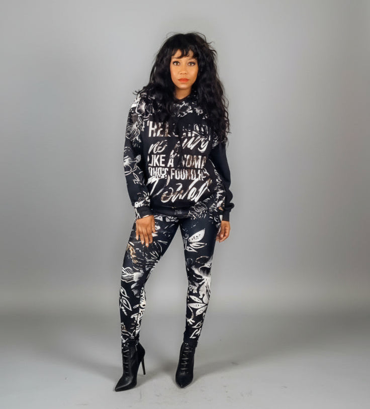 “Powerful - Black” x ZZKG Hoodie-Black